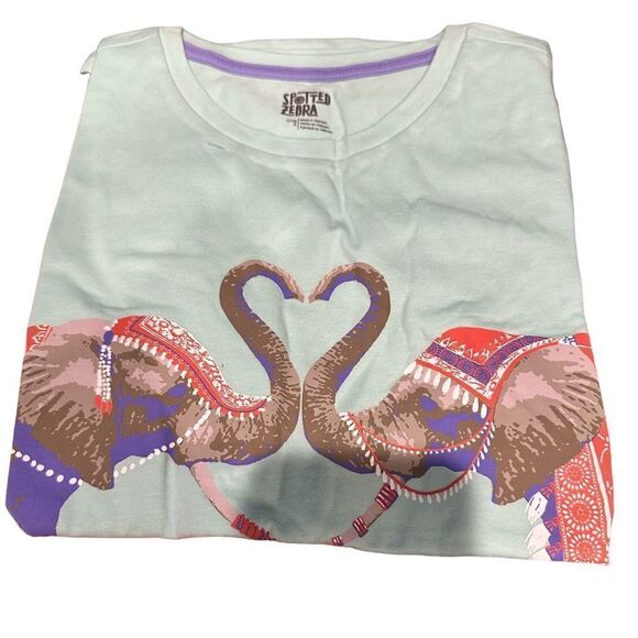 NWOT Spotted Zebra Girls Set of 3 Graphic Short Sleeve Tees - Elephants - Size L - Picture 2 of 5